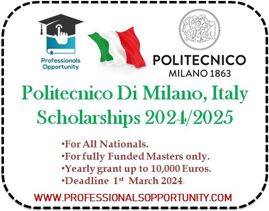 Politecnico Di Milano Italy Scholarships