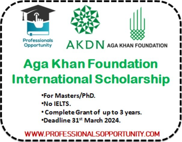 Aga Khan Foundation International Scholarship 2024