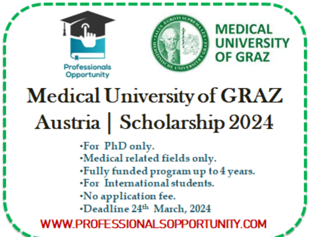 Medical University of Graz, Austria Scholarship 2024