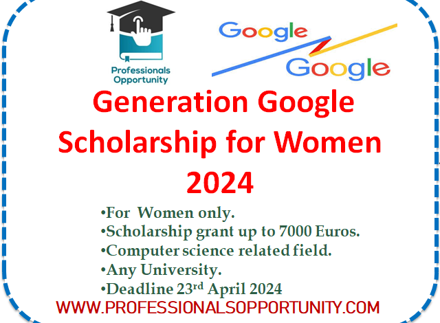 Generation Google scholarship For women 2024