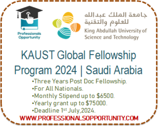 KAUST Global Fellowship Program 2024 | Saudi Arabia