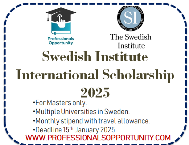 SWEDISH Institute International Scholarship 2025